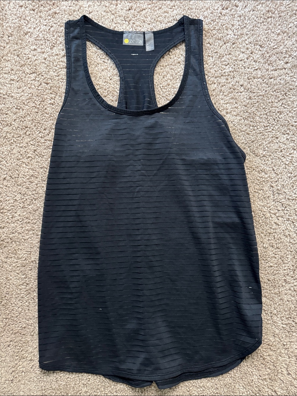 Zella Black Textured Racerback Performance Tank